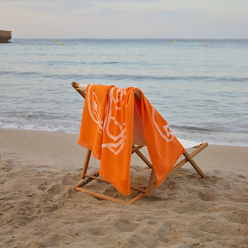 Yachting Tatoo Ancres en H beach towel, small model | Hermès USA